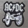 Patch Thermocollant ACDC Canon Noir Gris Hard Rock Groupe Musique
