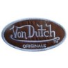 Patch Von Dutch Ovale Marron 10x5 cm Écusson Thermocollant Garage
