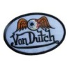 Patch Von Dutch Ovale Blanc Oeil Volant 9x6cm Écusson Thermocollant Garage
