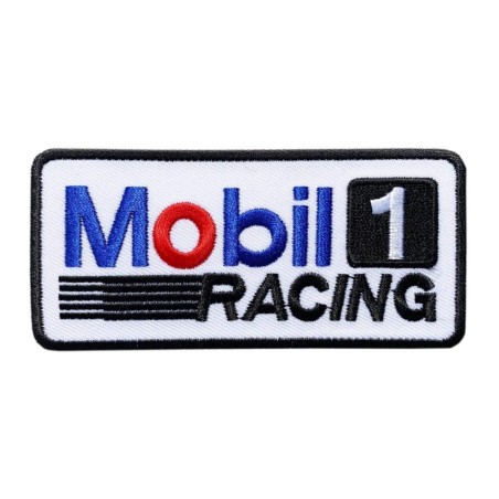 Patch Mobil 1 Racing 9x4cm Aufnäher Thermokleber Öl Garage
