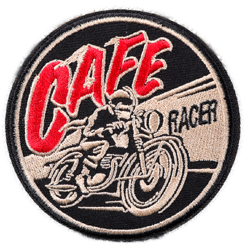 Motorrad Cafe Racer Aufnäher Racing 8cm Aufbügler
