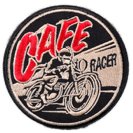 Motorrad Cafe Racer Aufnäher Racing 8cm Aufbügler
