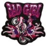 Patch Bad Girl, Rose Violet, Moto de Fille, 9.8x9.5cm, Écusson Thermocollant
