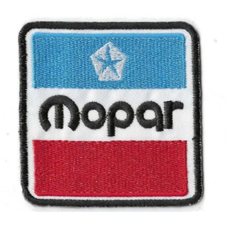 Patch Mopar Carré Bleu Blanc Rouge Logo Chrysler 7,5x7,5cm Écusson Thermocollant
