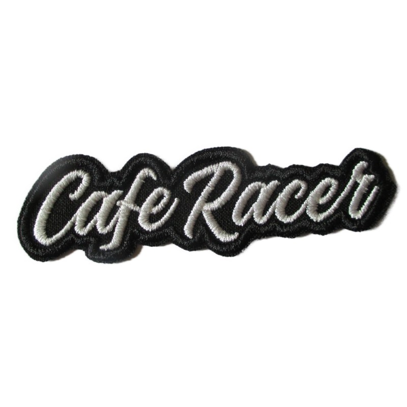 Patch café racer 10x3 cm écusson thermocollant moto de course
