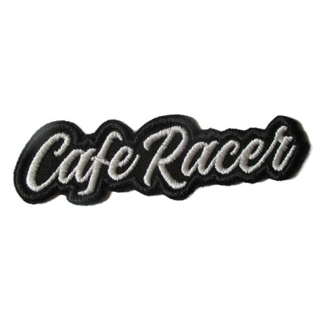 Patch café racer 10x3 cm écusson thermocollant moto de course
