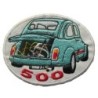 Patch voiture bleu 500 8.5x6.5cm écusson thermocollant capot moteur ouvert
