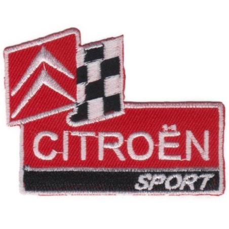 patch citroen sport noir blanc rouge 7x5cm écusson thermocollant
