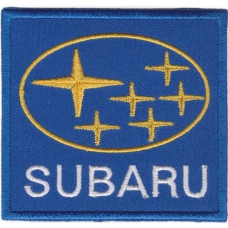 Subaru Aufnäher blau gelb weiß 7,5x7cm Bügelbild
