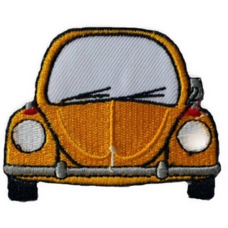Patch coccinelle caricature jaune 6,5x5,5cm écusson thermocollant
