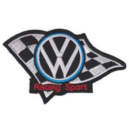 patch logo volkswagen racing sport 11x6.5cm écusson thermocollant
