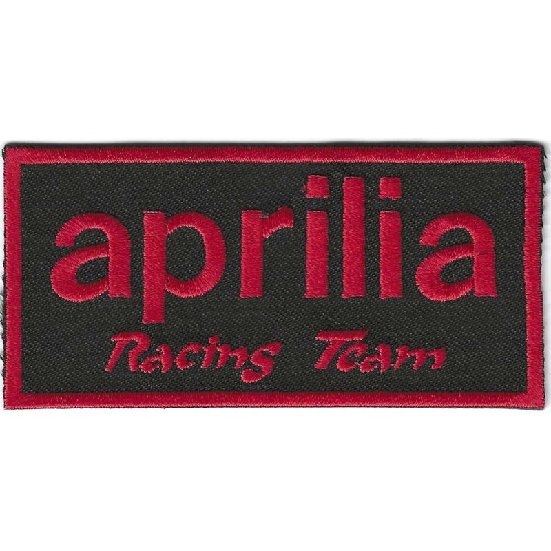 Patch Moto Aprilia Racing Team Noir Rouge 9.5x5cm Écusson Thermocollant
