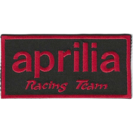 Patch Moto Aprilia Racing Team Noir Rouge 9.5x5cm Écusson Thermocollant
