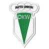 patch dkw auto union blanc vert 11.5x7.5cm écusson thermocollant

