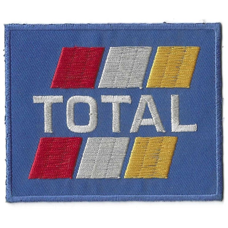 Patch Logo Total Bleu Gasoline - Écusson Thermocollant 9x7cm
