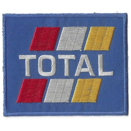 Patch Logo Total Bleu Gasoline - Écusson Thermocollant 9x7cm

