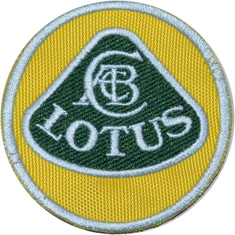 Runder Lotus-Aufnäher Gelb, Grün und Weiß 7,5cm zum Aufbügeln
