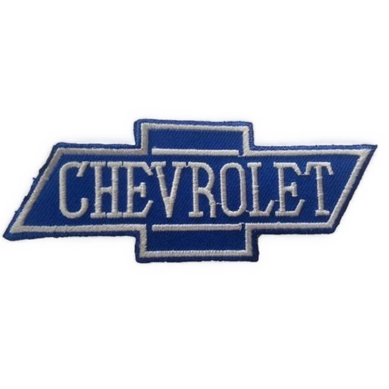 Patch Logo Chevrolet Blau und Weiß 9,5x3,5cm Aufbügler
