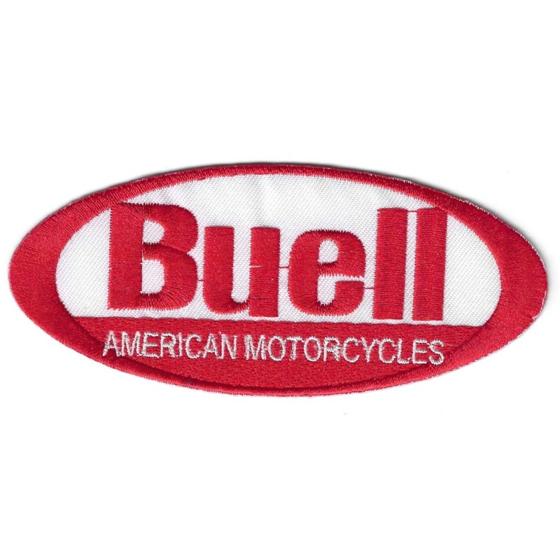 patch Buell American Motorcycles rouge blanc 11.5x5cm écusson thermocollant
