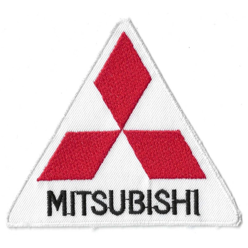 Aufnäher Mitsubishi dreieckig rot weiß 8x9cm Bügelbild
