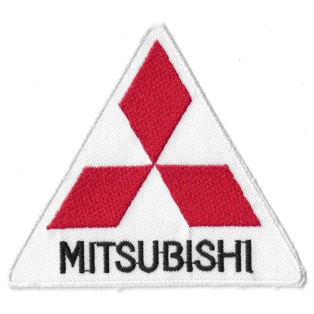 Aufnäher Mitsubishi dreieckig rot weiß 8x9cm Bügelbild
