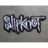 Patch groupe hard rock Slipknot 11x4.5 cm noir et blanc, écusson thermocollant pour veste blouson
