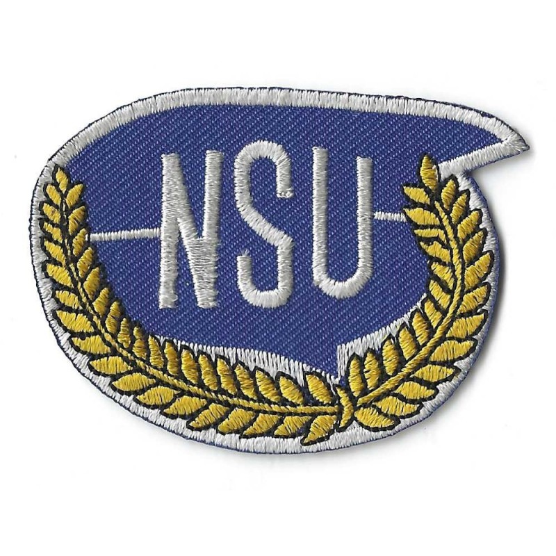Patch Logo NSU Blau und Gelb 7x6cm Aufbügler

