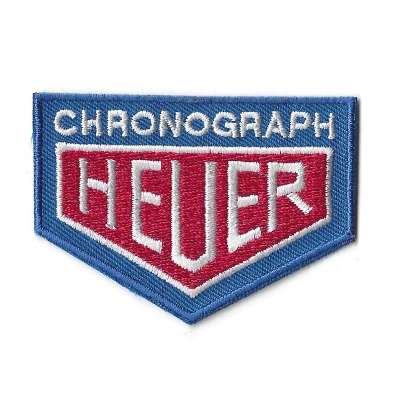 Patch Chronograph Heuer Blau Rot 7x5cm Aufbügler
