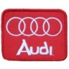 Patch audi rectangulaire rouge blanc 7.5x6cm écusson thermocollant
