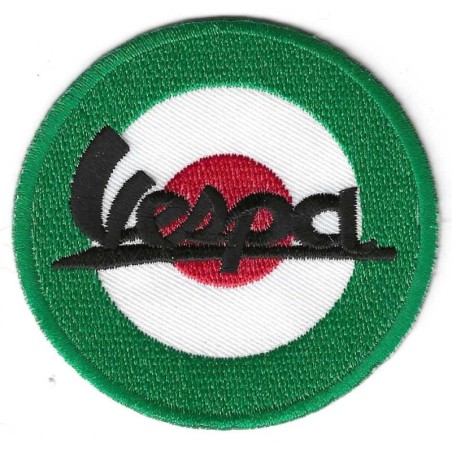 patch logo vespa cible vert blanc rouge 7cm écusson thermocollant