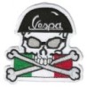 Patch mit Piratenlogo, Vespa-Helm und italienischer Flagge, 8 cm, zum Aufbügeln
