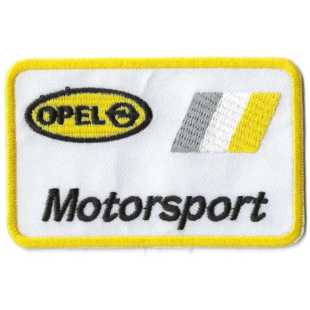 Patch Opel Motorsport Blanc et Jaune 9x5.5cm Écusson Thermocollant
