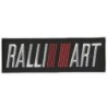 Patch Rallye Kunst Schwarz Rot Weiß 11x3,5cm Aufnäher zum Aufbügeln
