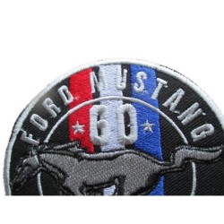 Patch Ford Mustang 60ème Anniversaire 1964-2024 9cm Écusson Thermocollant
