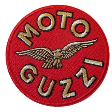 Motorradaufnäher Guzzi Logo Rund Rot Beige 7 cm Thermoklebebild Aufnäher
