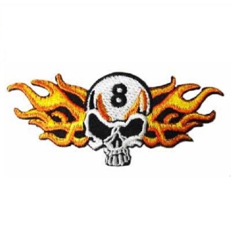 patch crane 8  flamme horizontal ecusson tete de  mort