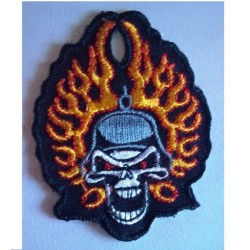 patch crane casque a pointe flamming ecusson tete de mort