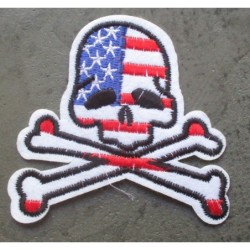 Patch crane Pirate Drapeau USA Américain Écusson Thermocollant