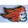 Patch crane flammes rouge écusson thermocollant biker