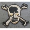 Patch crane pirate noir, or et doré - Écusson tête de mort