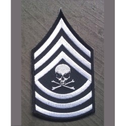 Aufnäher Schulterstück Totenkopf Weiß Militärstil Abzeichen Rockabilly
