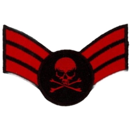 Patch MINI épaulette crâne rouge écusson tête de mort biker
