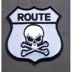 Aufnäher Wappen Route Totenkopf Bügeleisen Schädel
